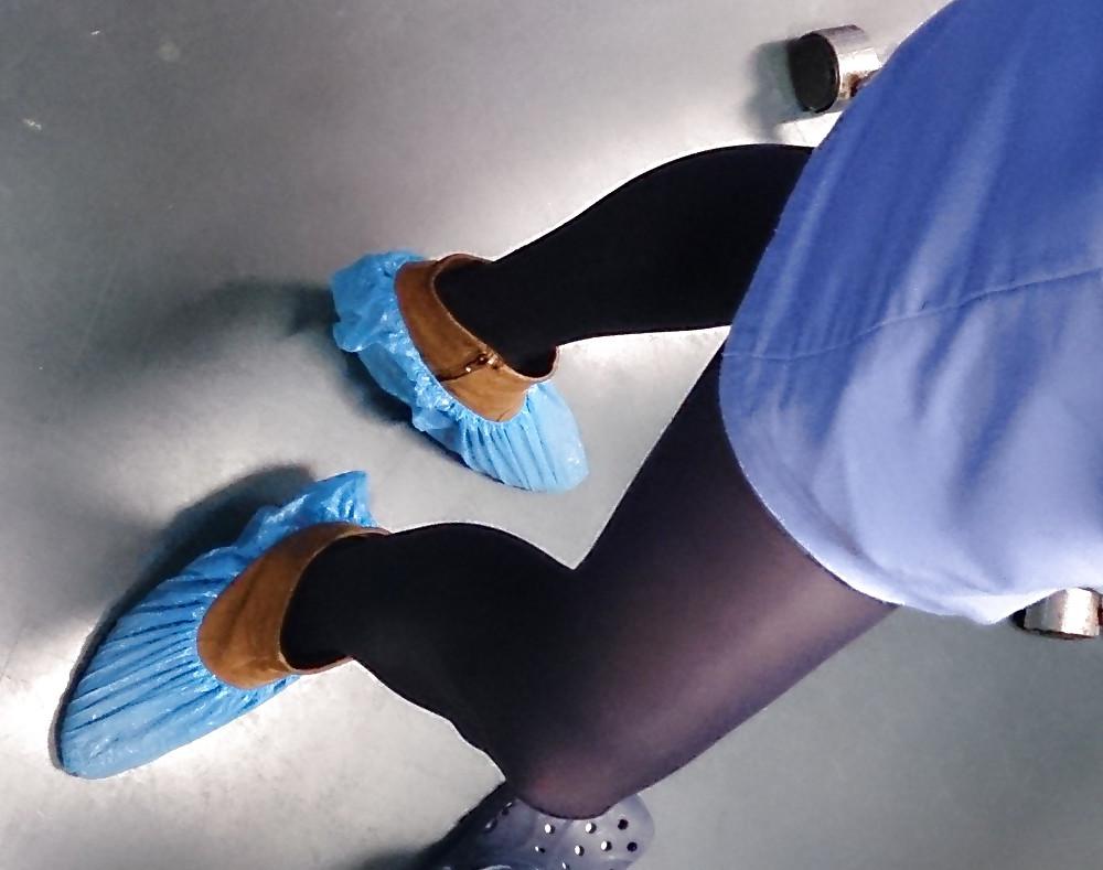 25P Purple tights of Nurse at the hospital