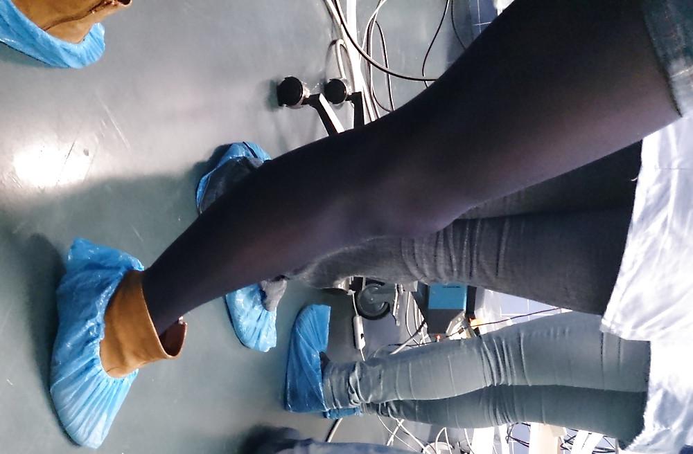 25P Purple tights of Nurse at the hospital