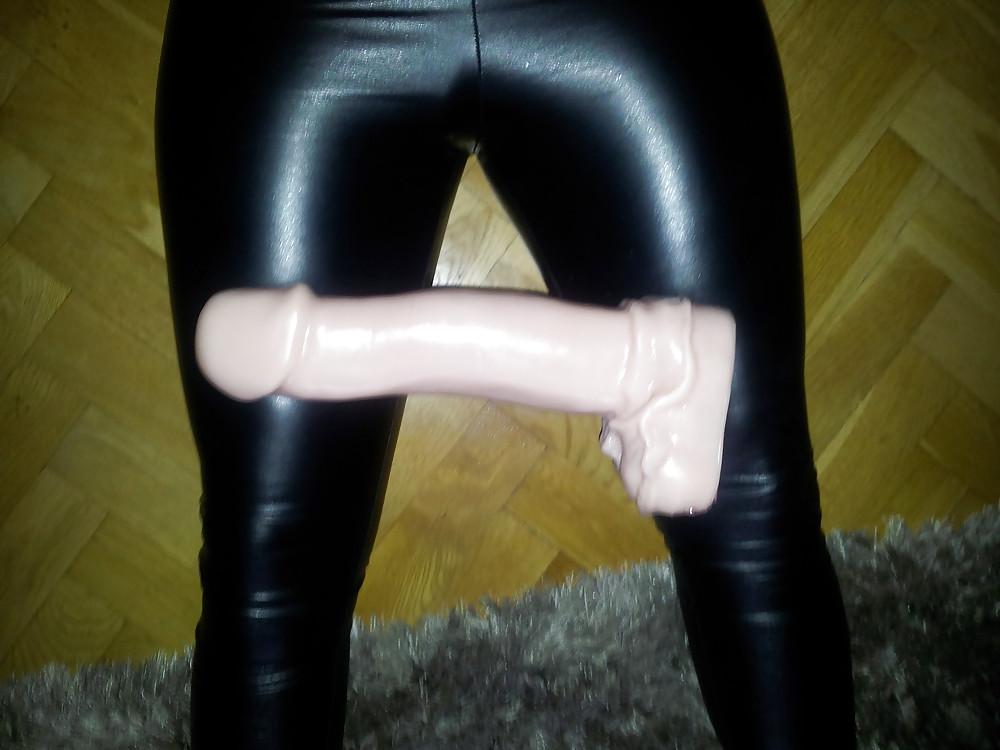23P Shiny leggings and dildo