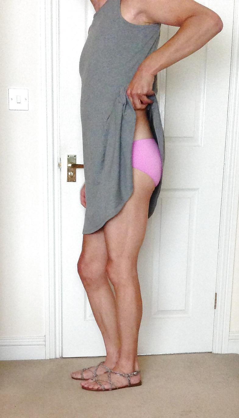 10P New Grey Dress and panties and pussy 