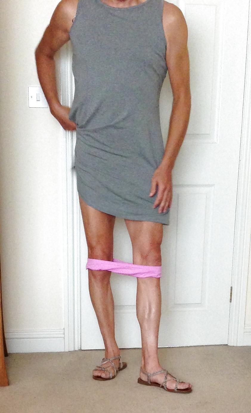 10P New Grey Dress and panties and pussy 