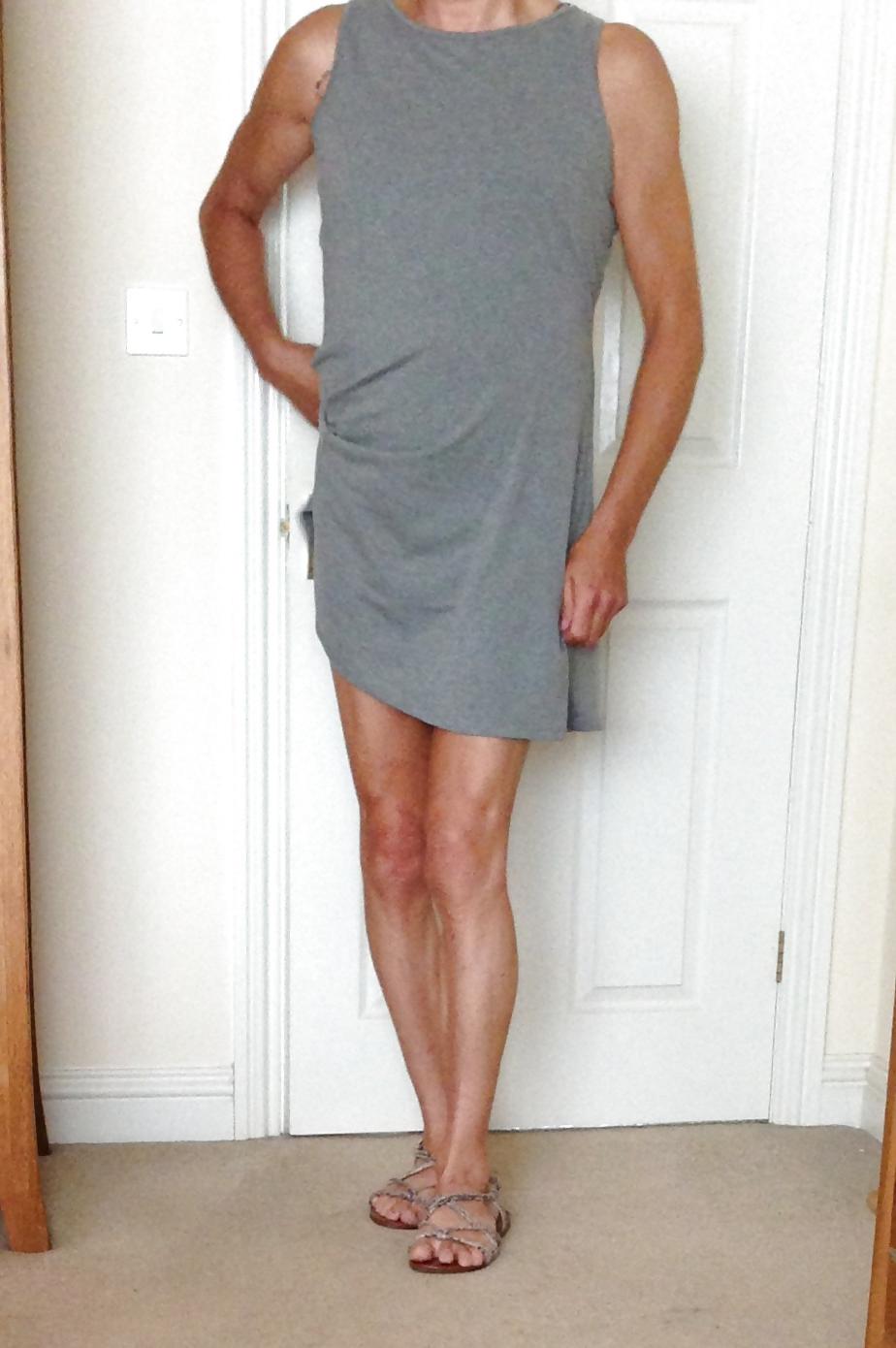 10P New Grey Dress and panties and pussy 