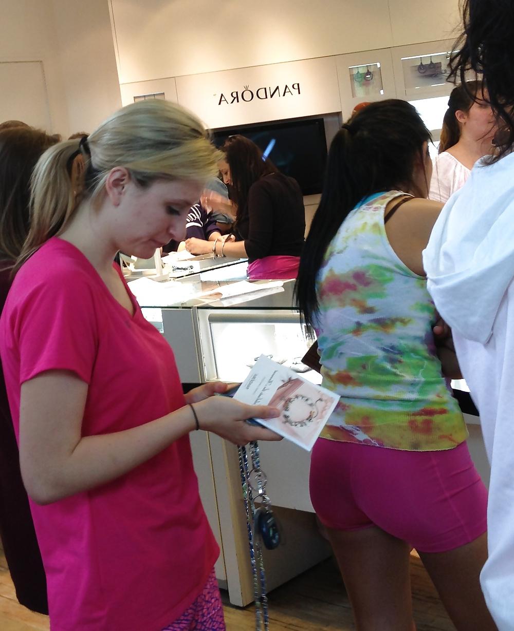 19P Sexy mall sluts in yoga shorts