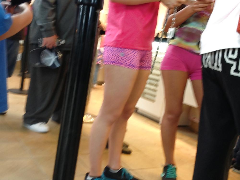 19P Sexy mall sluts in yoga shorts