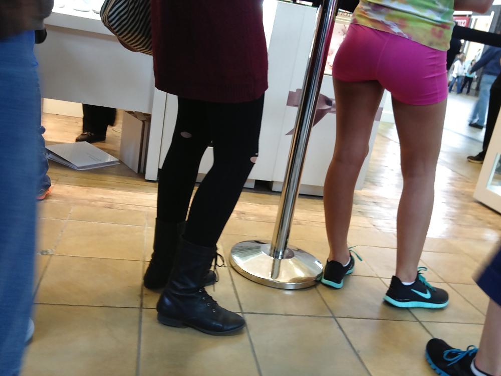 19P Sexy mall sluts in yoga shorts