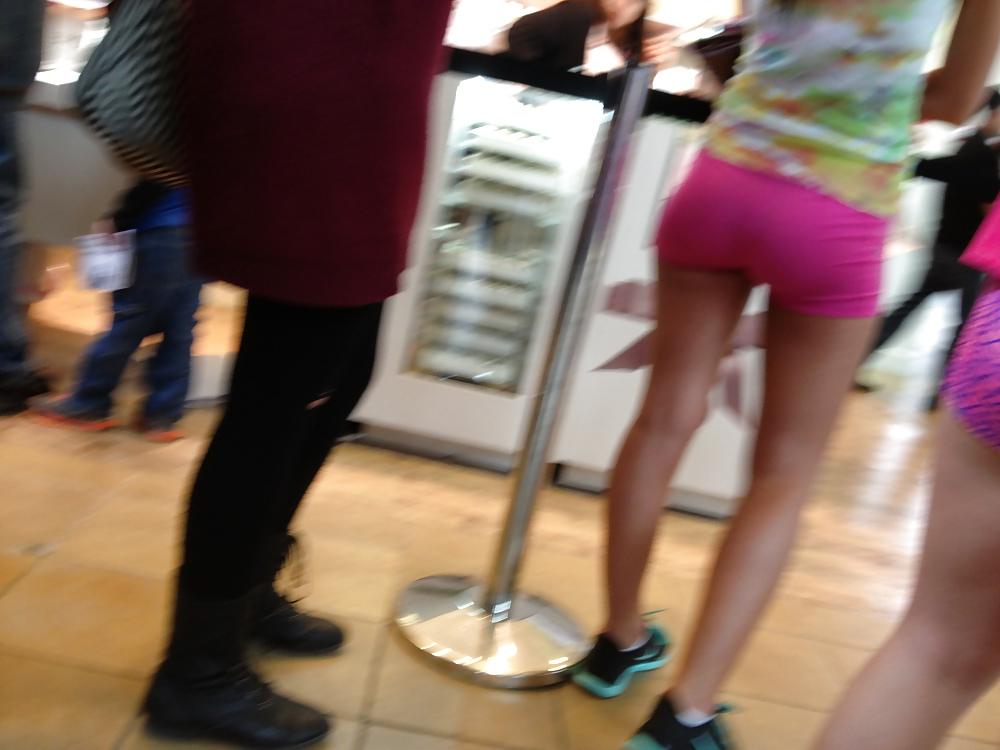 19P Sexy mall sluts in yoga shorts