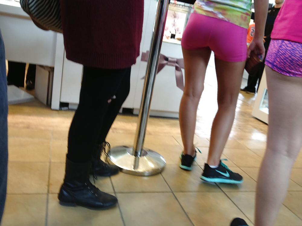 19P Sexy mall sluts in yoga shorts