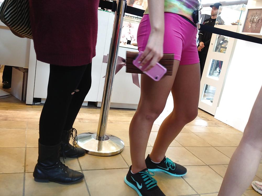 19P Sexy mall sluts in yoga shorts