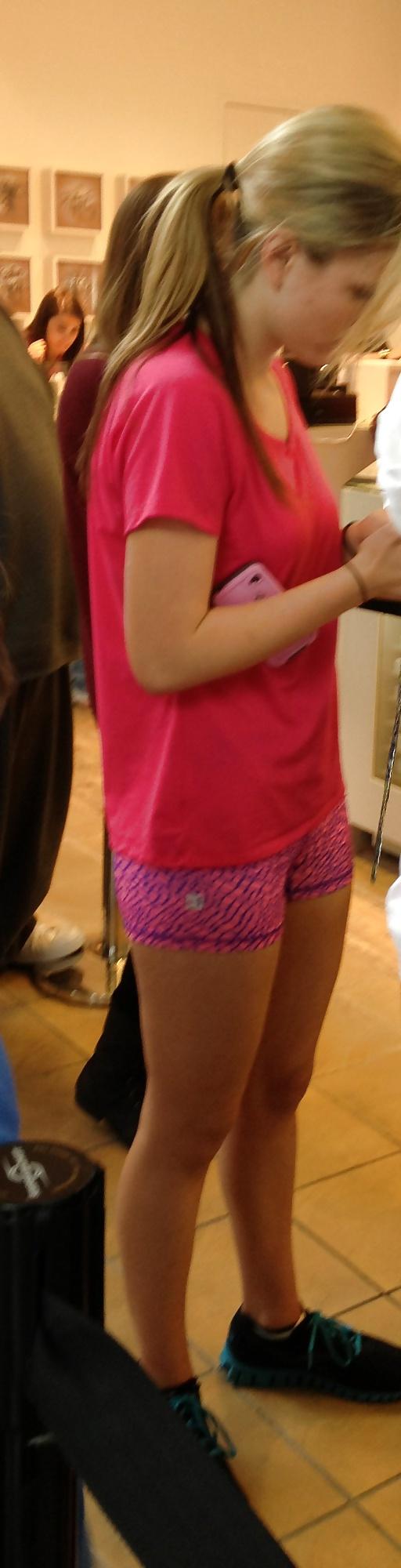 19P Sexy mall sluts in yoga shorts