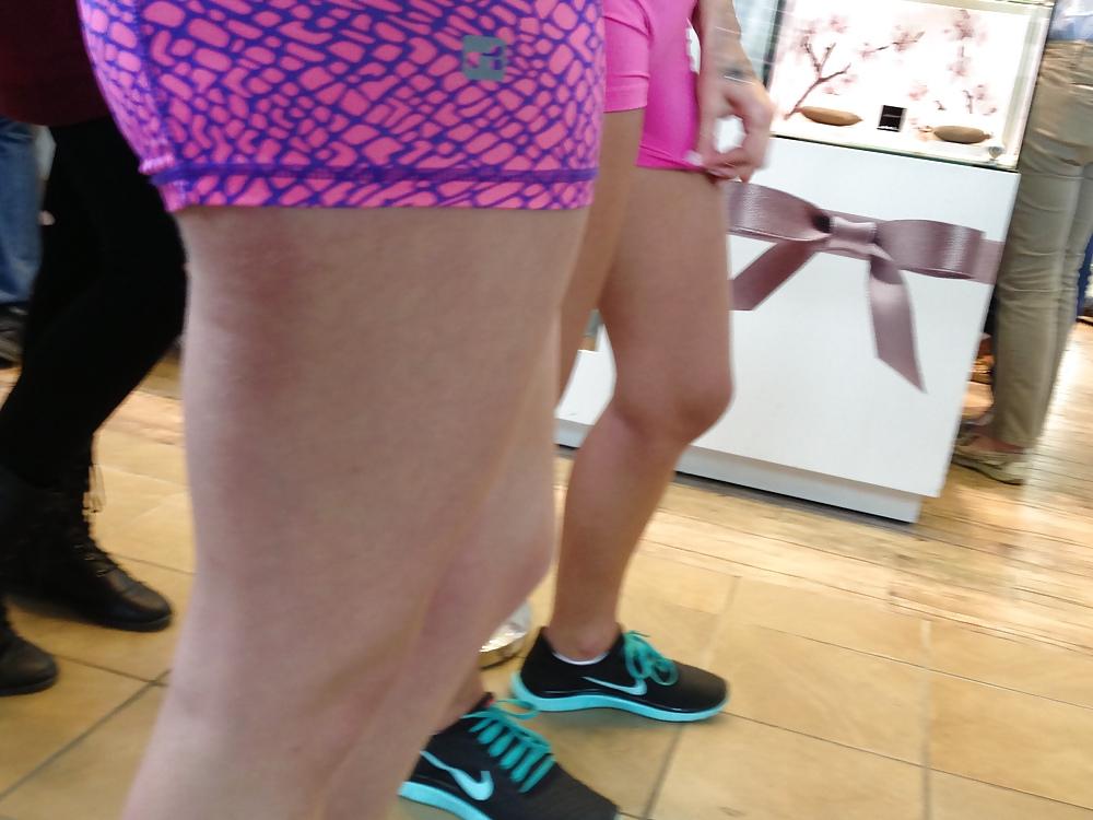 19P Sexy mall sluts in yoga shorts