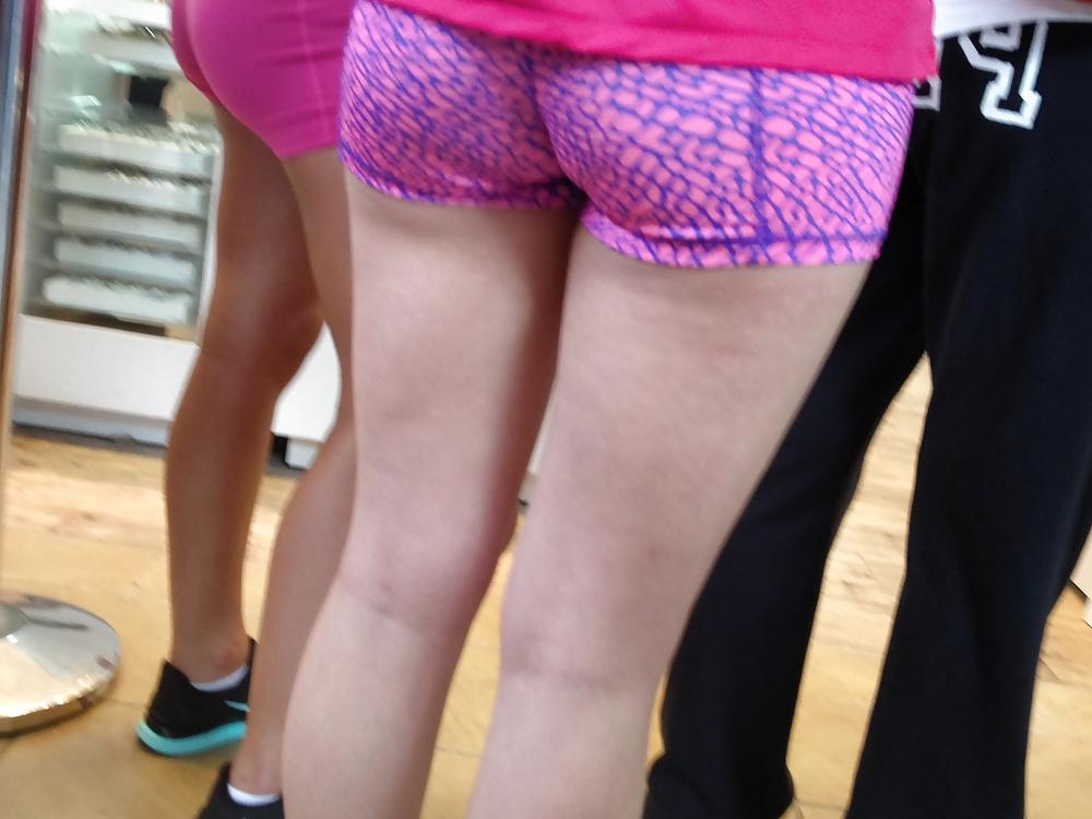 19P Sexy mall sluts in yoga shorts