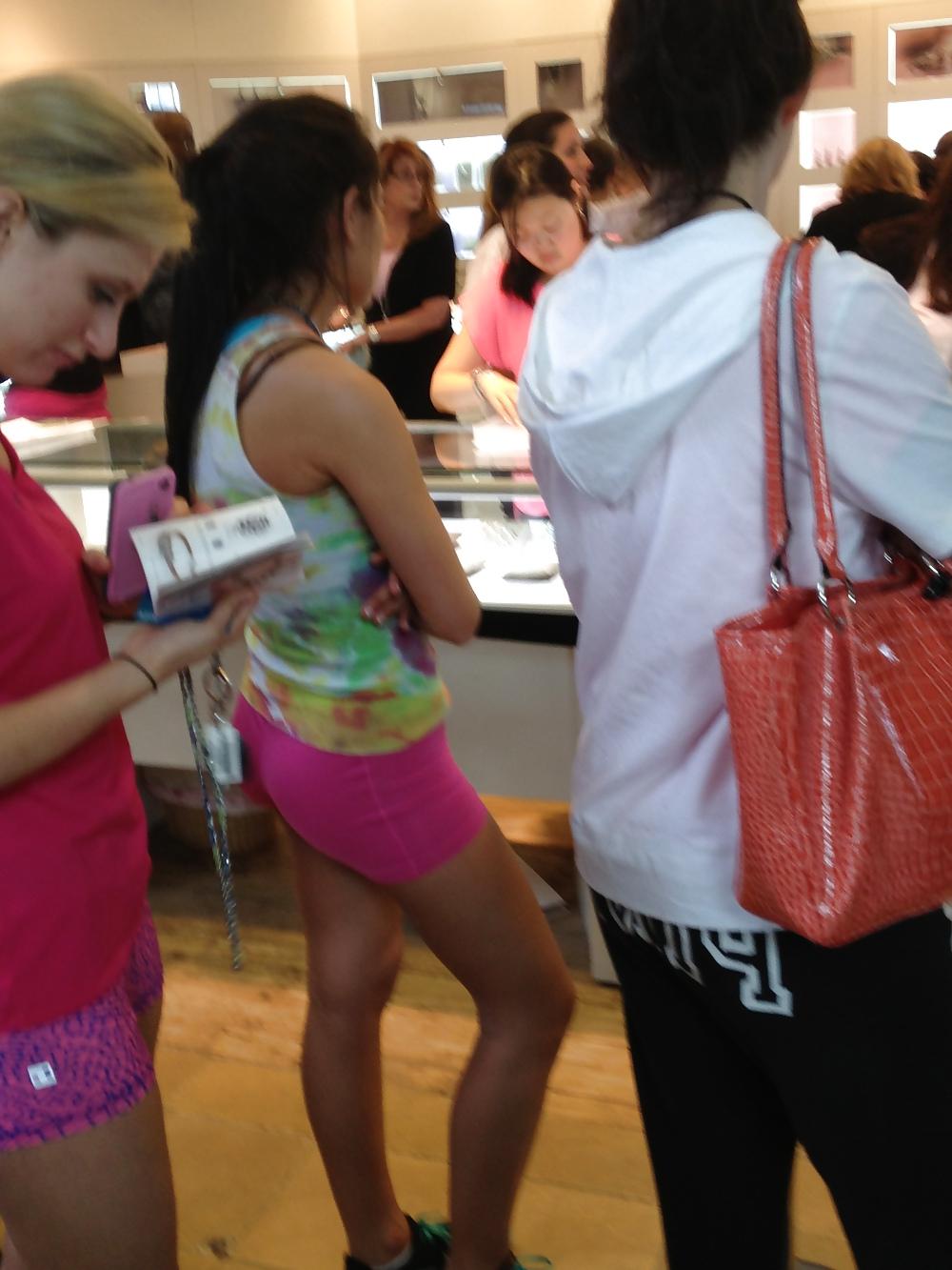 19P Sexy mall sluts in yoga shorts