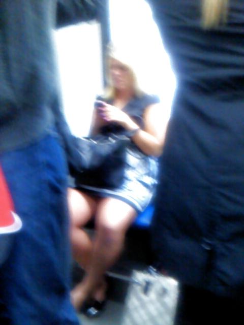 25P Voyeur 6 - Upskirt-ish on gorgeous shapely thighs!