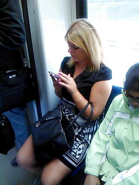 25P Voyeur 6 - Upskirt-ish on gorgeous shapely thighs!