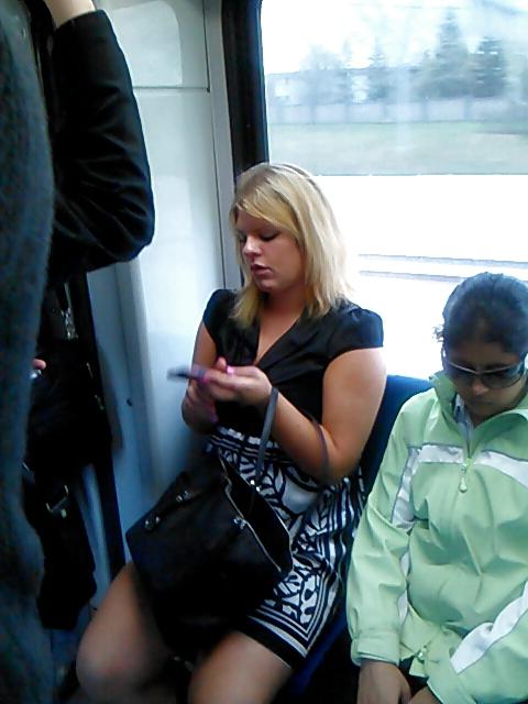 25P Voyeur 6 - Upskirt-ish on gorgeous shapely thighs!