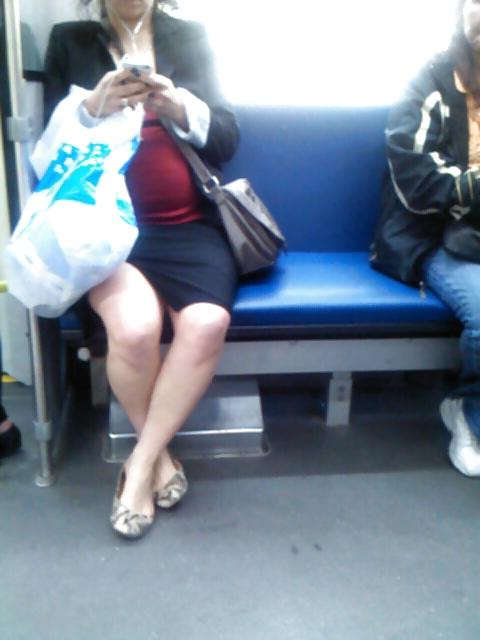 15P Voyeur 7 - Pretty pregnant upskirt thighs
