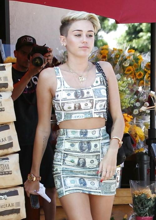 5P Miley Cyrus Sexy short skirt shopping in L.A. July 2013