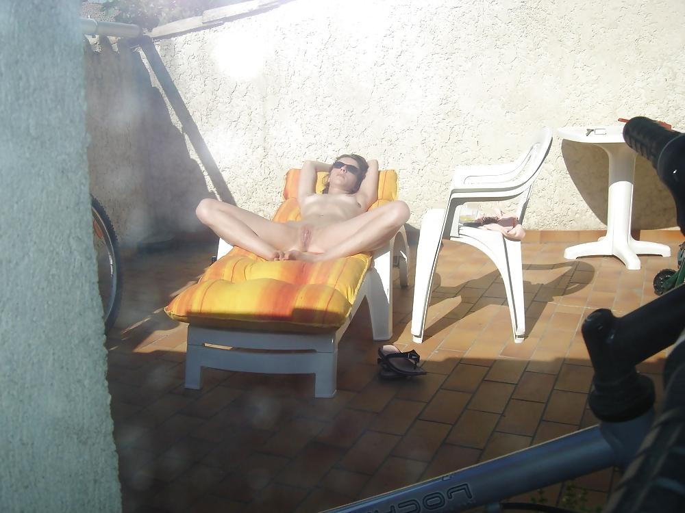 19P Vakantie is geil zijn op hotel balcon