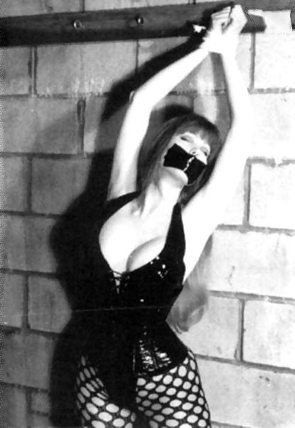 25P Vintage redhead Darla is a bit tied up