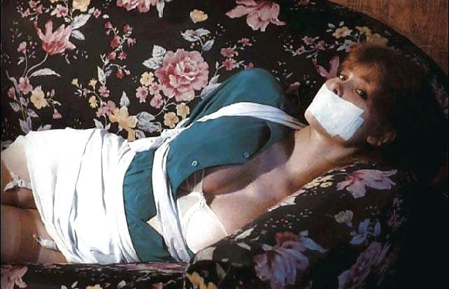 25P Vintage redhead Darla is a bit tied up