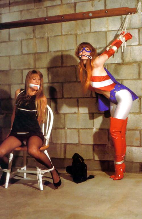 25P Vintage redhead Darla is a bit tied up
