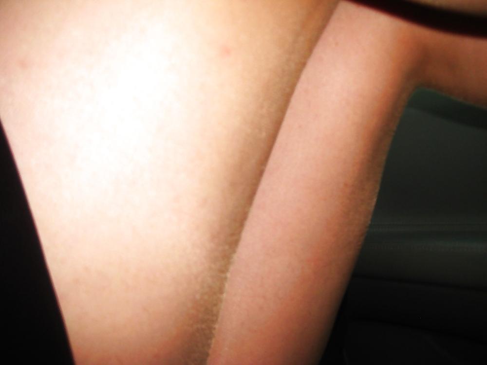 6P Wife pantyhose feet car