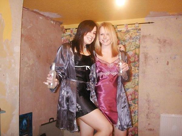25P 2 or more girls in Satin Nighties