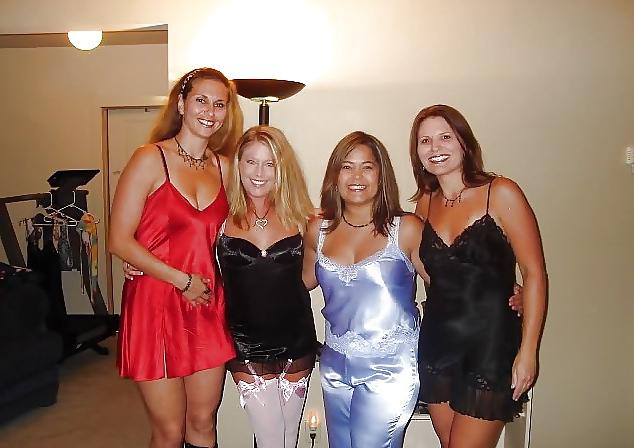 25P 2 or more girls in Satin Nighties