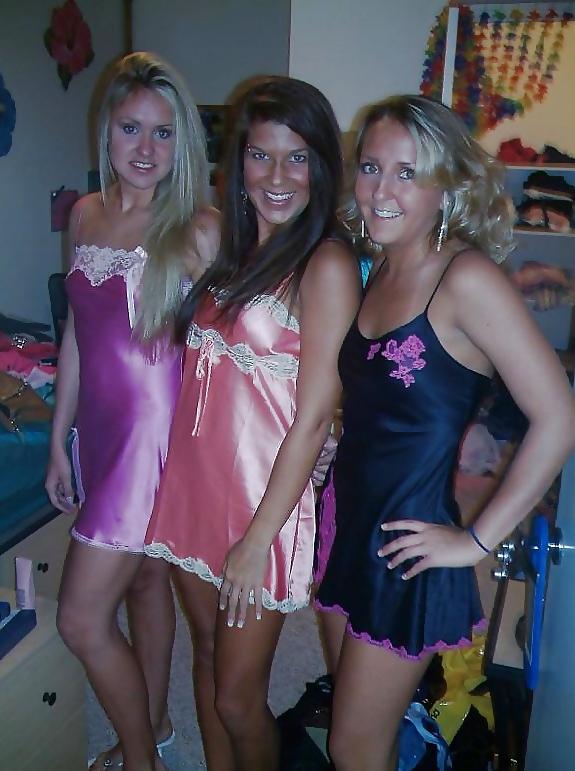 25P 2 or more girls in Satin Nighties