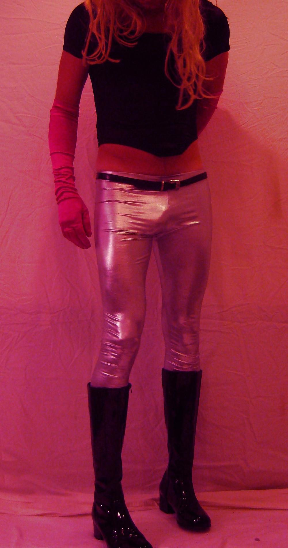 16P Shiny Silver Leggings