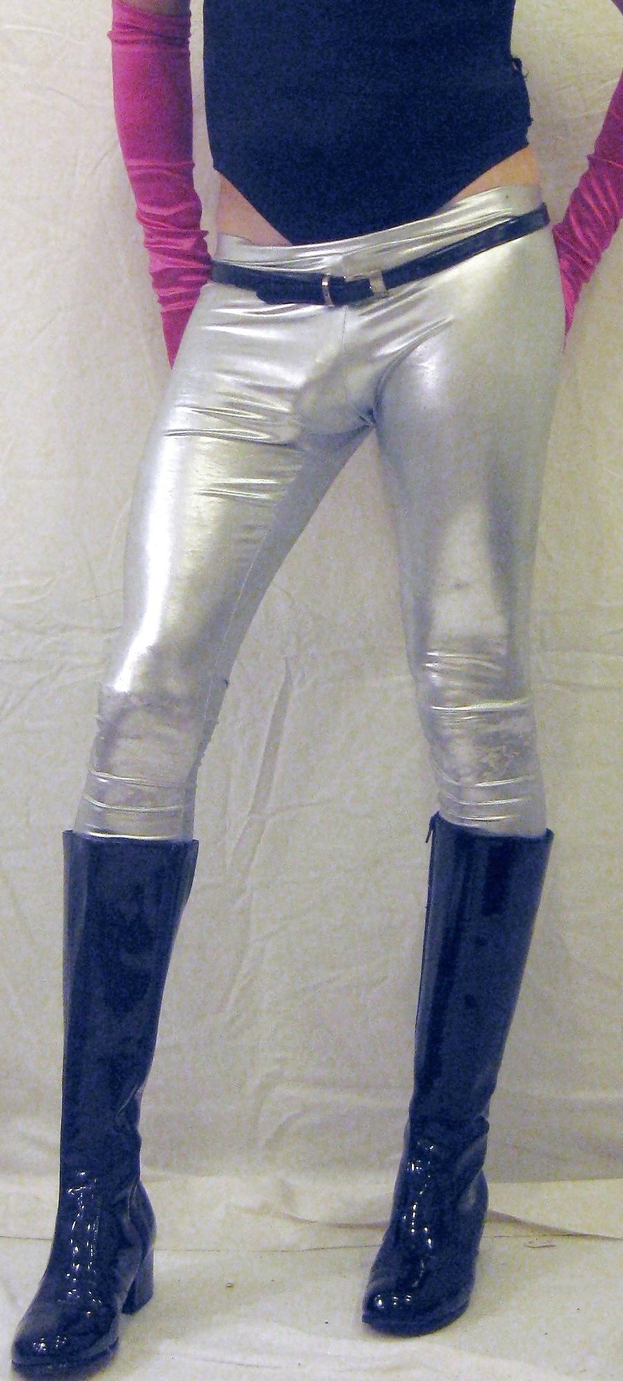 16P Shiny Silver Leggings