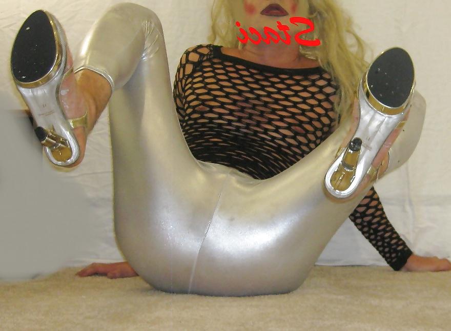 16P Shiny Silver Leggings