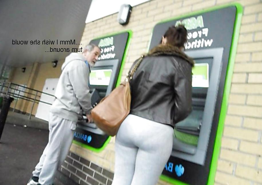 7P Chick with glasses and big round ass in tight pants