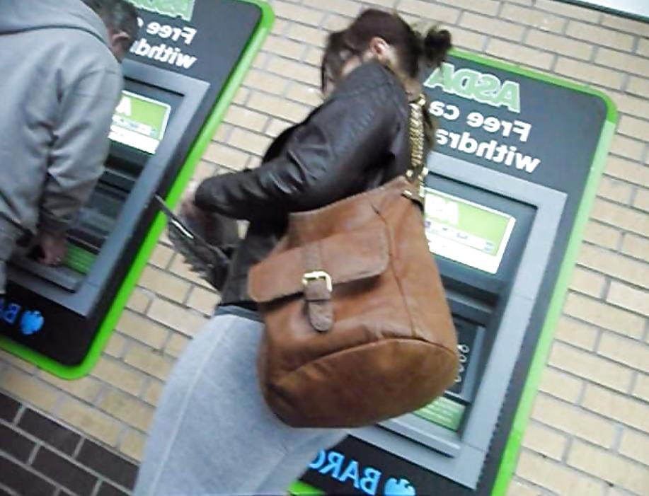 7P Chick with glasses and big round ass in tight pants