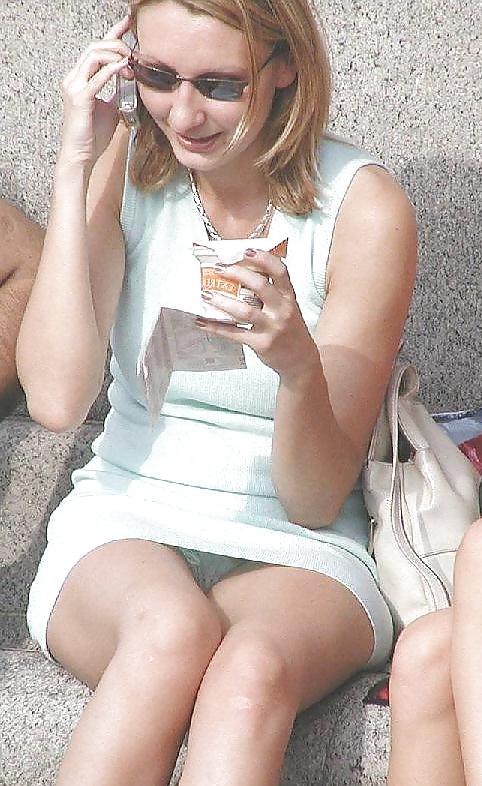 25P Upskirt White Panties In Public 2