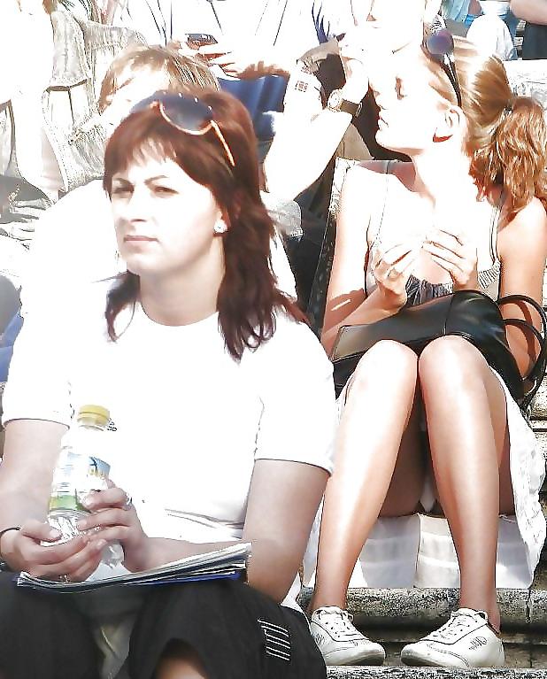 25P Upskirt White Panties In Public 2