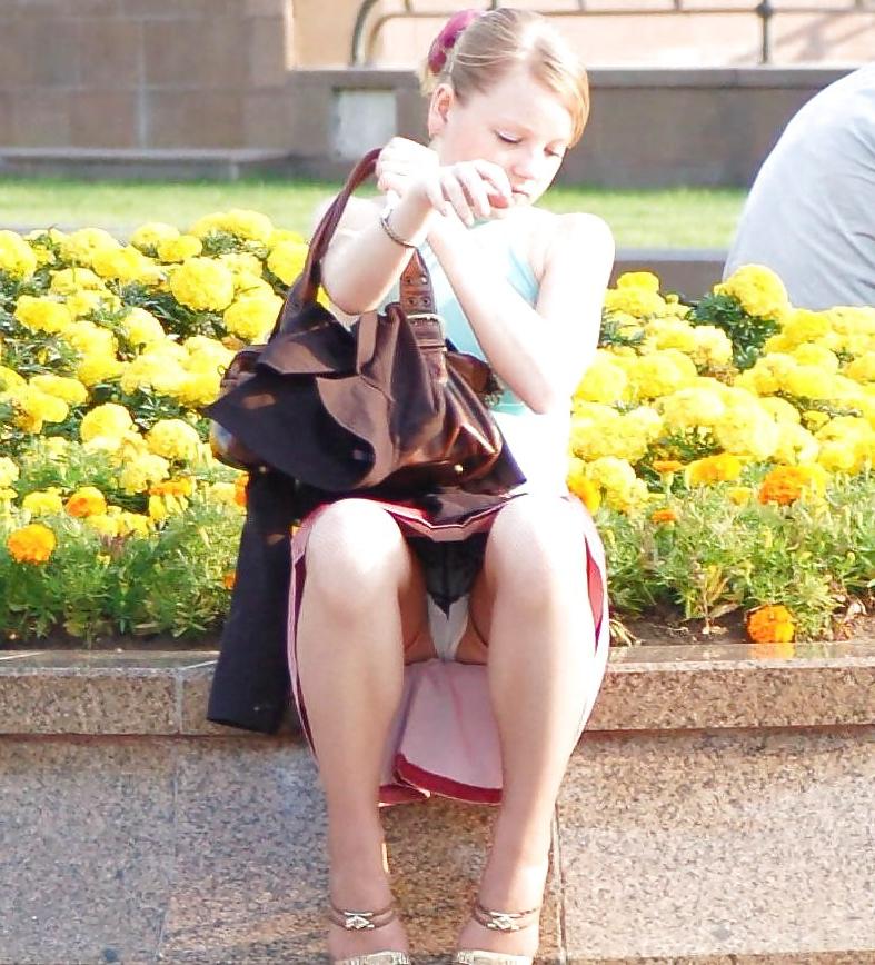 25P Upskirt White Panties In Public 2