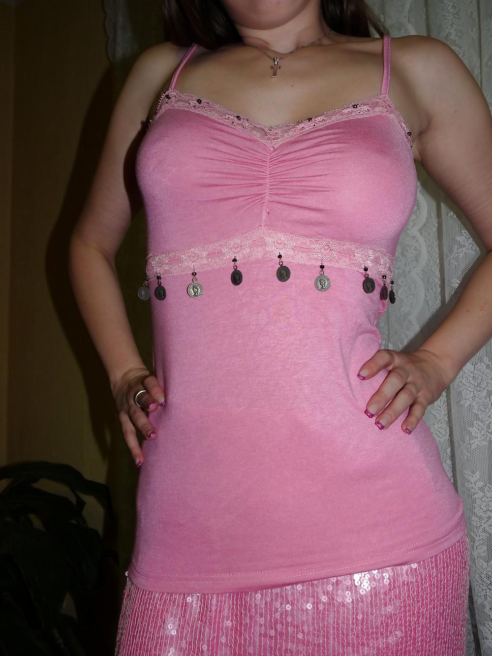 14P Wifes sexy short pink dresses