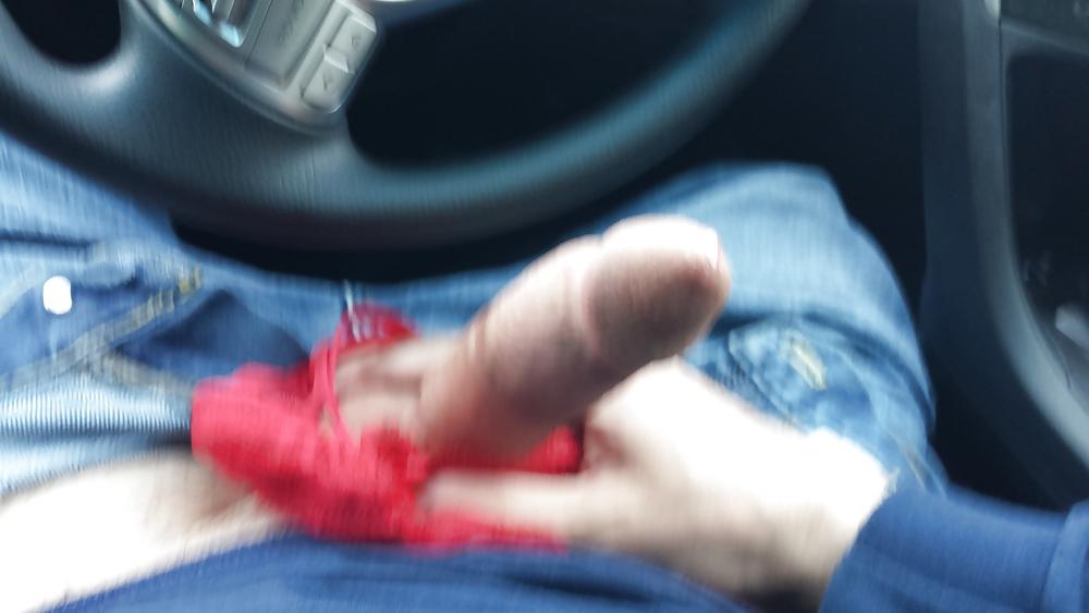 7P Jerking off in car with panties