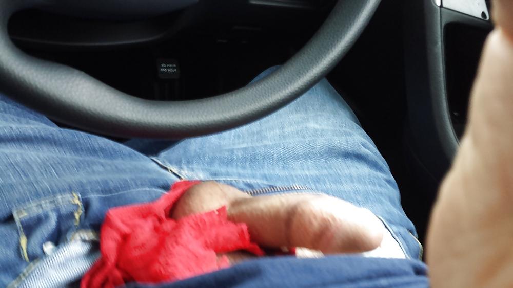 7P Jerking off in car with panties