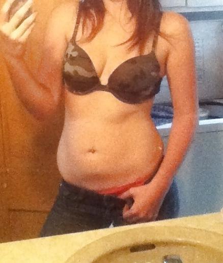 14P Cum on her belly