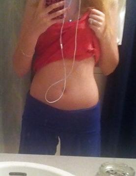 14P Cum on her belly