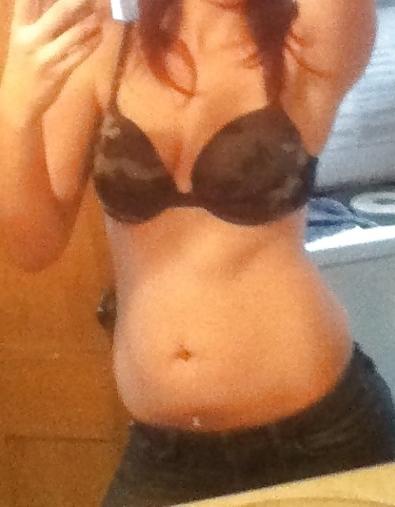 14P Cum on her belly