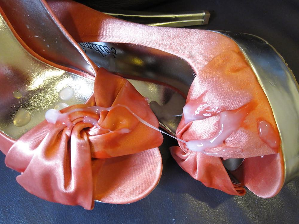 15P Orange & Gold High Heel Shoes Cummed III