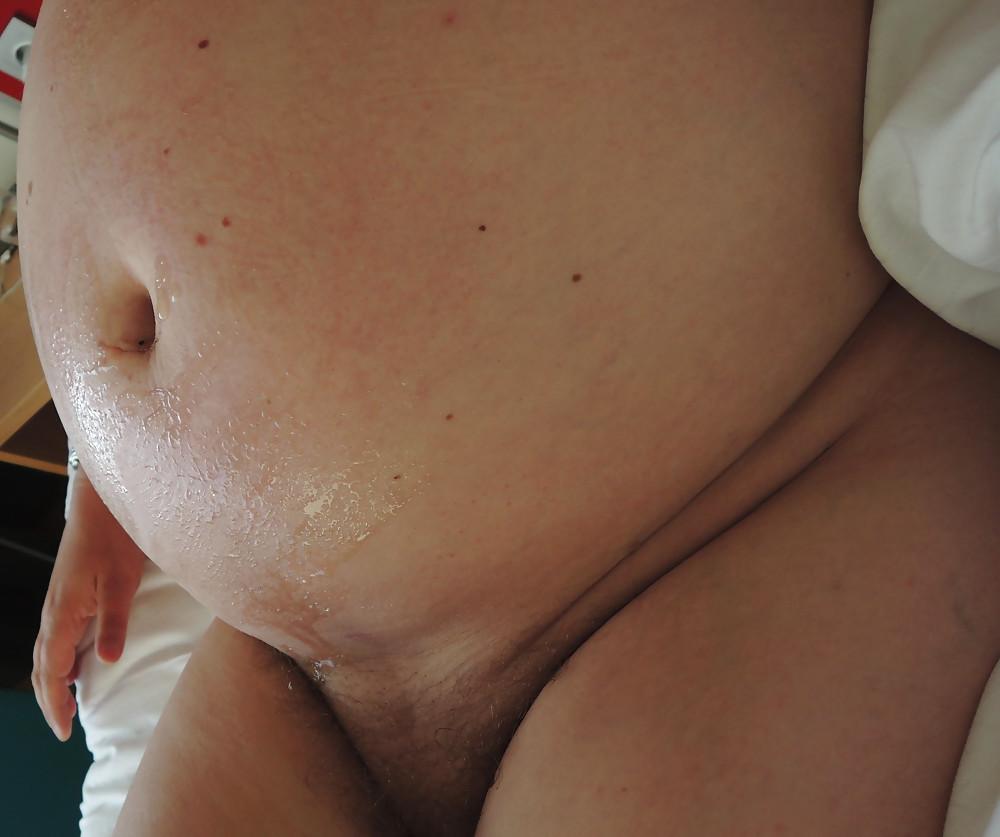 16P I am pregnant again, 7 month and 3 guys cum on my belly