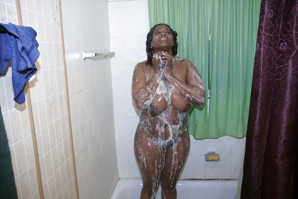 7P MARY cleaning herself after the car wash