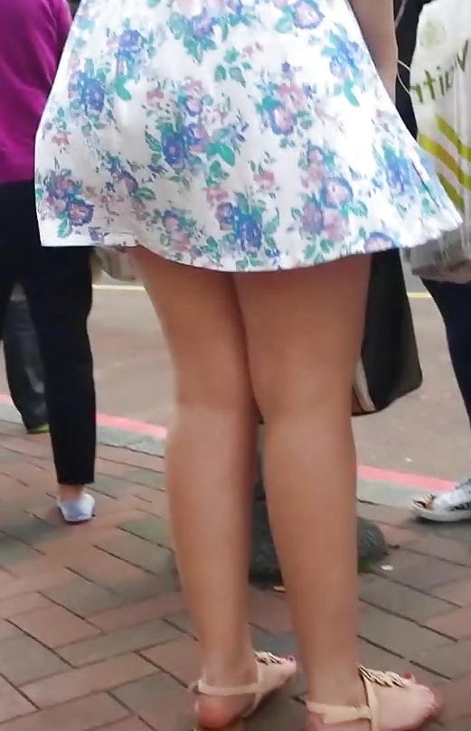 25P Taskmasters Travels 11: Teen in short dress on windy day