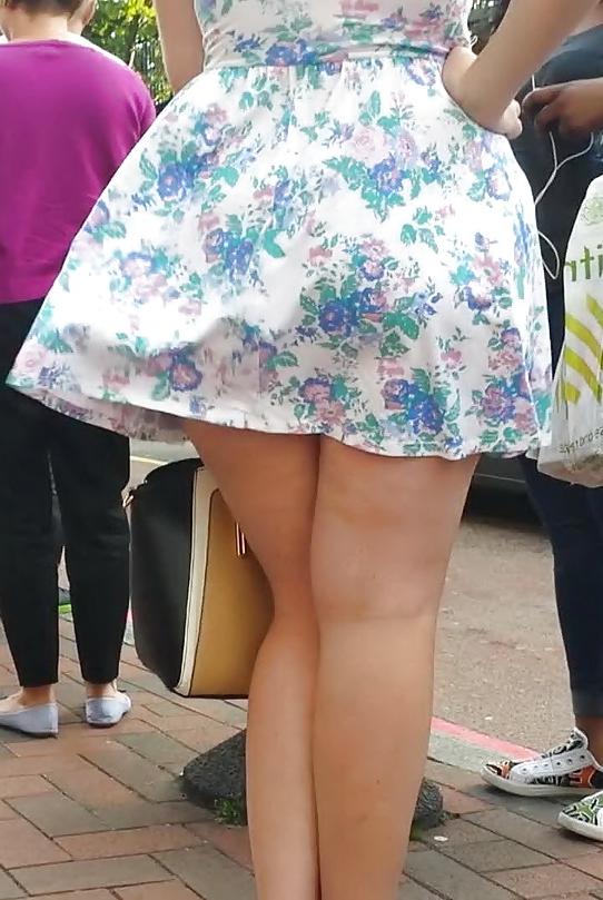 25P Taskmasters Travels 11: Teen in short dress on windy day
