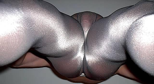 6P Silver Pantyhose over Brown Pantyhose