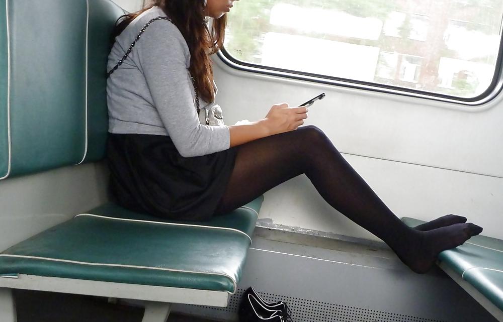 19P Sexy legs from train #2